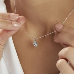 Collier Cindy Or Blanc Topaze Oxyde De Zirconium-Histoire d'Or Hot