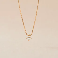 Collier éclat Perlé Plaqué Or Oxyde De Zirconium-Histoire d'Or New