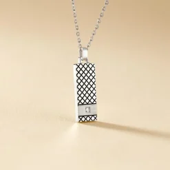 Collier Clement Acier Blanc Oxyde De Zirconium-Histoire d'Or Sale