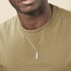 Collier Clement Acier Blanc Oxyde De Zirconium-Histoire d'Or Sale