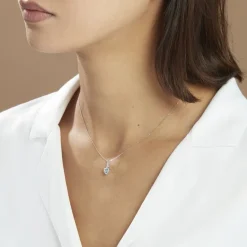 Collier Clothilde Or Blanc Topaze Et Oxyde De Zirconium-Histoire d'Or Outlet