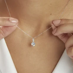 Collier Clothilde Or Blanc Topaze Et Oxyde De Zirconium-Histoire d'Or Outlet