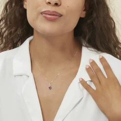 Collier Clothilde Or Jaune Amethyste Et Oxyde De Zirconium-Histoire d'Or