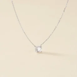 Histoire d'Or Collier Collection Aphrodite Or Blanc Diamant Synthetique