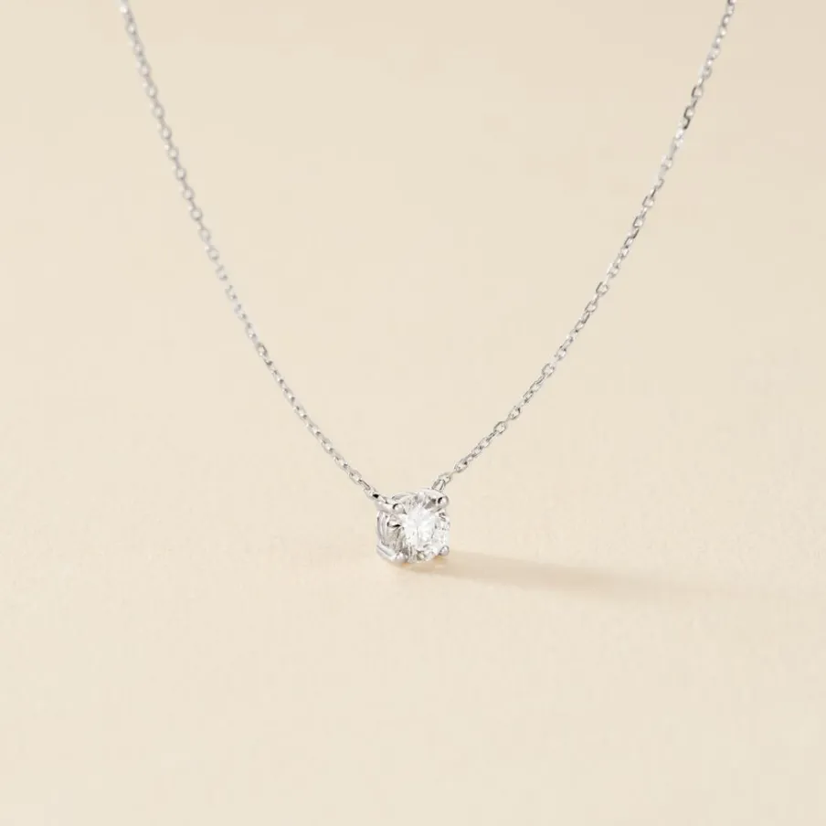 Histoire d'Or Collier Collection Aphrodite Or Blanc Diamant Synthetique