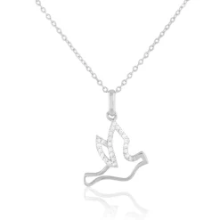 Collier Colombe Argent Blanc Oxyde De Zirconium-Histoire d'Or Clearance