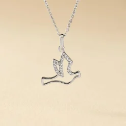 Collier Colombe Argent Blanc Oxyde De Zirconium-Histoire d'Or Clearance