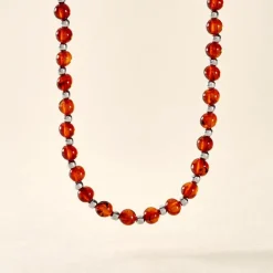 Collier Costin Argent Ambre-Histoire d'Or Hot