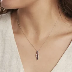 Collier Courbes Or Blanc Diamant-Histoire d'Or Hot