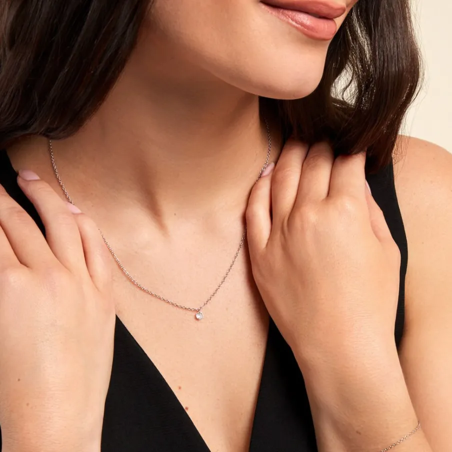 Histoire d'Or Collier Court Argent Blanc Constantin Oxyde De Zirconium