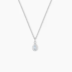 Collier Court Argent Blanc Tania Oxyde De Zirconium-Histoire d'Or