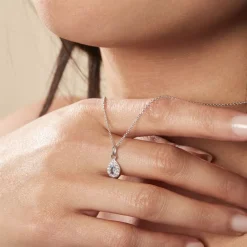 Collier Court Argent Blanc Tania Oxyde De Zirconium-Histoire d'Or