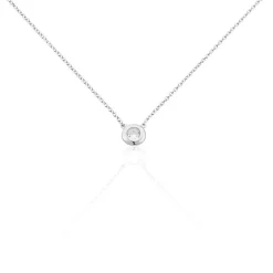 Collier Court Argent Blanc Laureano Oxyde De Zirconium-Histoire d'Or Clearance