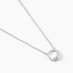 Collier Court Argent Blanc Vivence Oxyde De Zirconium-Histoire d'Or