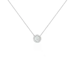 Collier Court Argent Blanc Nawala Oxyde De Zirconium-Histoire d'Or New