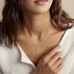 Collier Cravate Argent Blanc Shiny Nights Oxyde De Zirconium-Histoire d'Or Sale