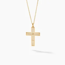 Histoire d'Or Collier Croix Or Jaune Diamant