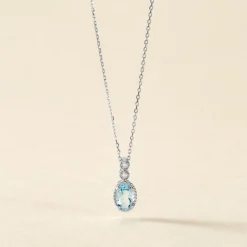 Histoire d'Or Collier Cyprille Or Blanc Topaze Et Oxyde De Zirconium