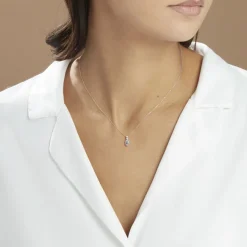 Histoire d'Or Collier Cyprille Or Blanc Topaze Et Oxyde De Zirconium