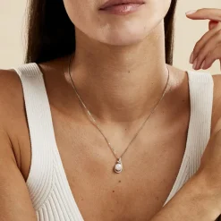 Collier Cyrana Argent Blanc Perle De Culture Et Oxyde De Zirconium-Histoire d'Or Hot