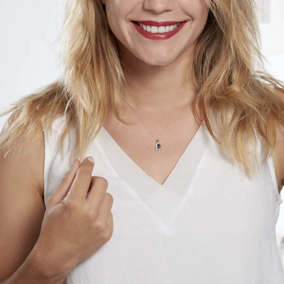 Histoire d'Or Collier Dalil Or Blanc Topaze Oxyde