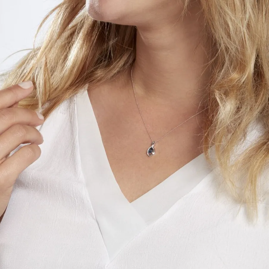 Histoire d'Or Collier Dalil Or Blanc Topaze Oxyde