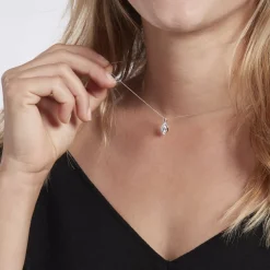 Collier Dalil Or Blanc Topaze Oxyde-Histoire d'Or Online