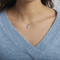 Collier Dari Or Blanc Oxyde De Zirconium-Histoire d'Or Clearance