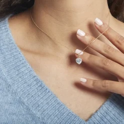 Collier Dari Or Blanc Oxyde De Zirconium-Histoire d'Or Clearance