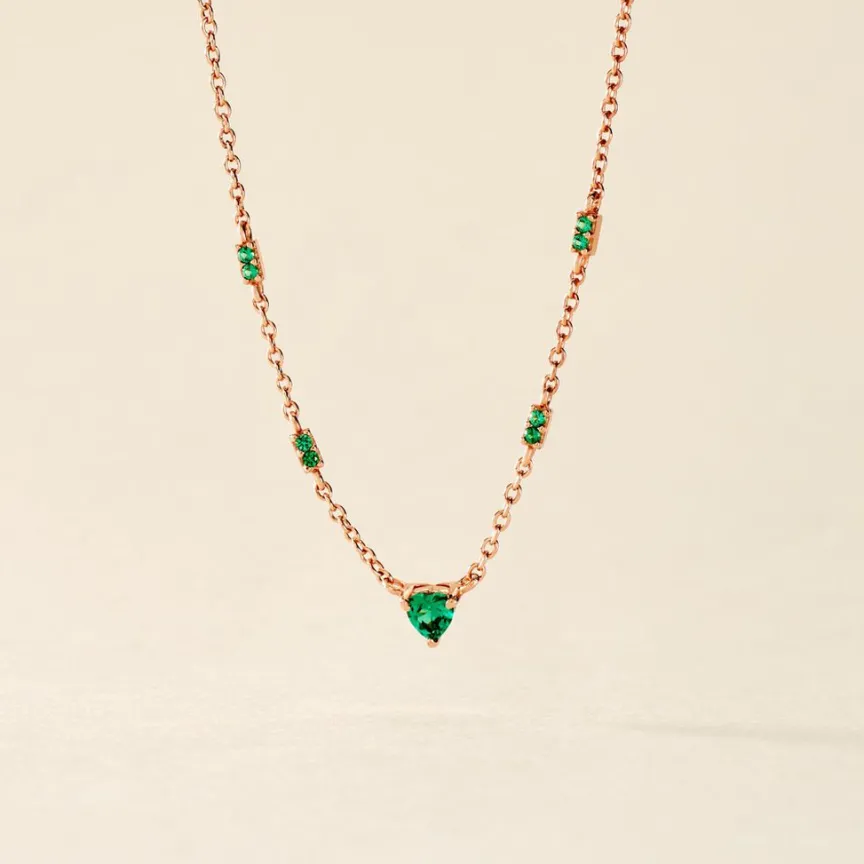 Collier Déclaration Argent Rose Oxyde De Zirconium-Histoire d'Or