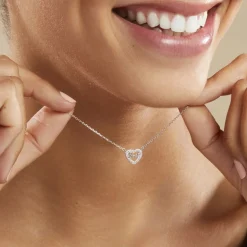 Histoire d'Or Collier Delicata Argent Blanc Oxyde De Zirconium