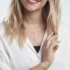 Histoire d'Or Collier Dennis Or Blanc Amethyste