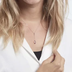 Histoire d'Or Collier Dennis Or Blanc Amethyste