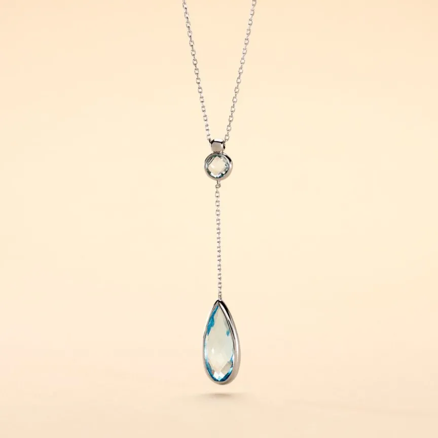 Collier Dennis Or Blanc Topaze-Histoire d'Or Outlet