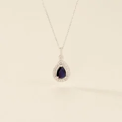 Collier Dorthy Or Blanc Saphir Et Diamant-Histoire d'Or Online