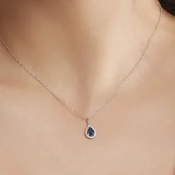 Collier Dorthy Or Blanc Saphir Et Diamant-Histoire d'Or Online