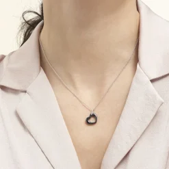 Histoire d'Or Collier Elodie Argent Blanc Oxyde De Zirconium Et Céramique