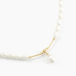 Collier Emma-lisa Or Jaune Perle De Culture-Histoire d'Or New