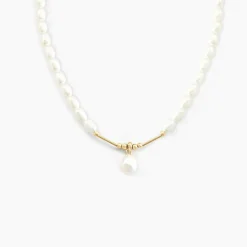 Collier Emma-lisa Or Jaune Perle De Culture-Histoire d'Or New