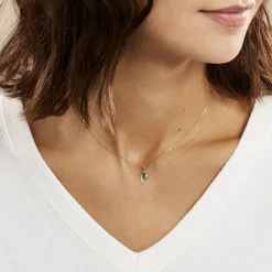 Histoire d'Or Collier Emotion Or Jaune Emeraude Diamant