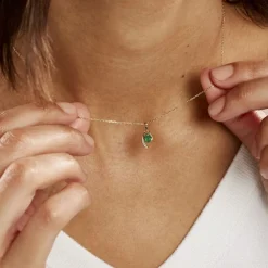 Histoire d'Or Collier Emotion Or Jaune Emeraude Diamant