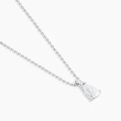 Collier Enis Or Blanc Oxyde De Zirconium Et Olivine-Histoire d'Or Online