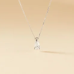 Collier Enis Or Blanc Oxyde De Zirconium Et Olivine-Histoire d'Or Online