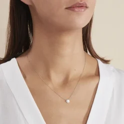 Collier Eurycide Or Blanc Oxyde De Zirconium-Histoire d'Or Online