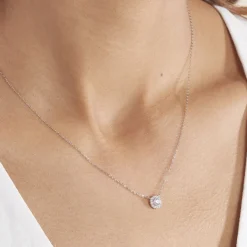 Collier Eurycide Or Blanc Oxyde De Zirconium-Histoire d'Or Online