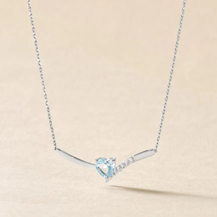 Collier Eva Or Blanc Topaze Et Oxyde De Zirconium-Histoire d'Or Best