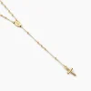 Collier Evelina Croix Maille Boule Or Jaune-Histoire d'Or New