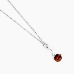 Collier Famata Argent Blanc Ambre-Histoire d'Or New