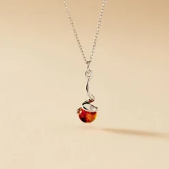 Collier Famata Argent Blanc Ambre-Histoire d'Or New