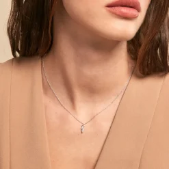 Collier Feath Argent Blanc Oxyde De Zirconium-Histoire d'Or Hot